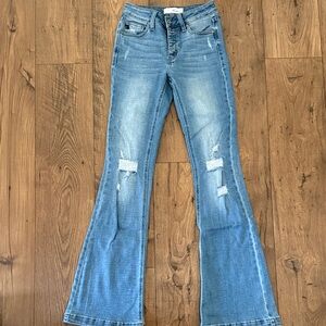 KanCan Light Blue Distressed Flare Jeans
